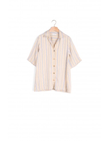 CHEMISE Beige / Bleu paiement sécurisé