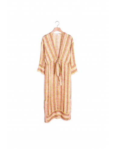 Robe caftan imprimé Flower Stripes Venez découvrir notre 